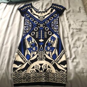 Cobalt patterned Bodycon dress